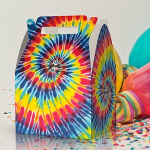 Colorful Tiedie Party Favor Boxes