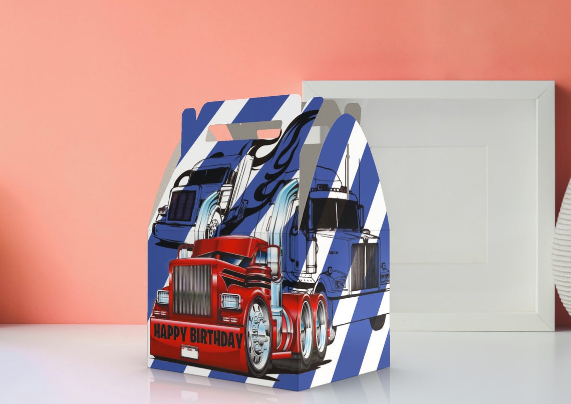 Semitruck Party Favor Boxes Etsy