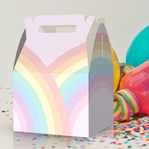 Pastel Rainbow Party Favor Boxes Etsy
