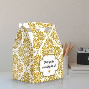 Thank You  For Celebrating With Us | Party Favor Boxes | Party Supplies | Party Decorations | Candy Boxes | Custom Boxes | Birthday | Gold