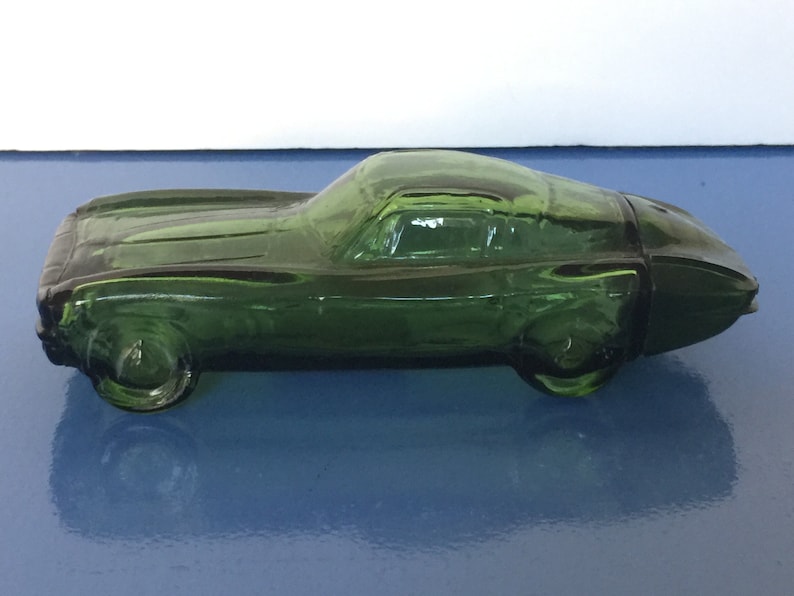 Avon Green Glass Sports Car 1965 Corvette Stingray Wild Country Decanter