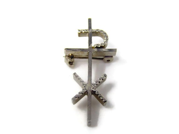 Sterling Silver Cross Pin Px Chi Rho Nice Design Etsy