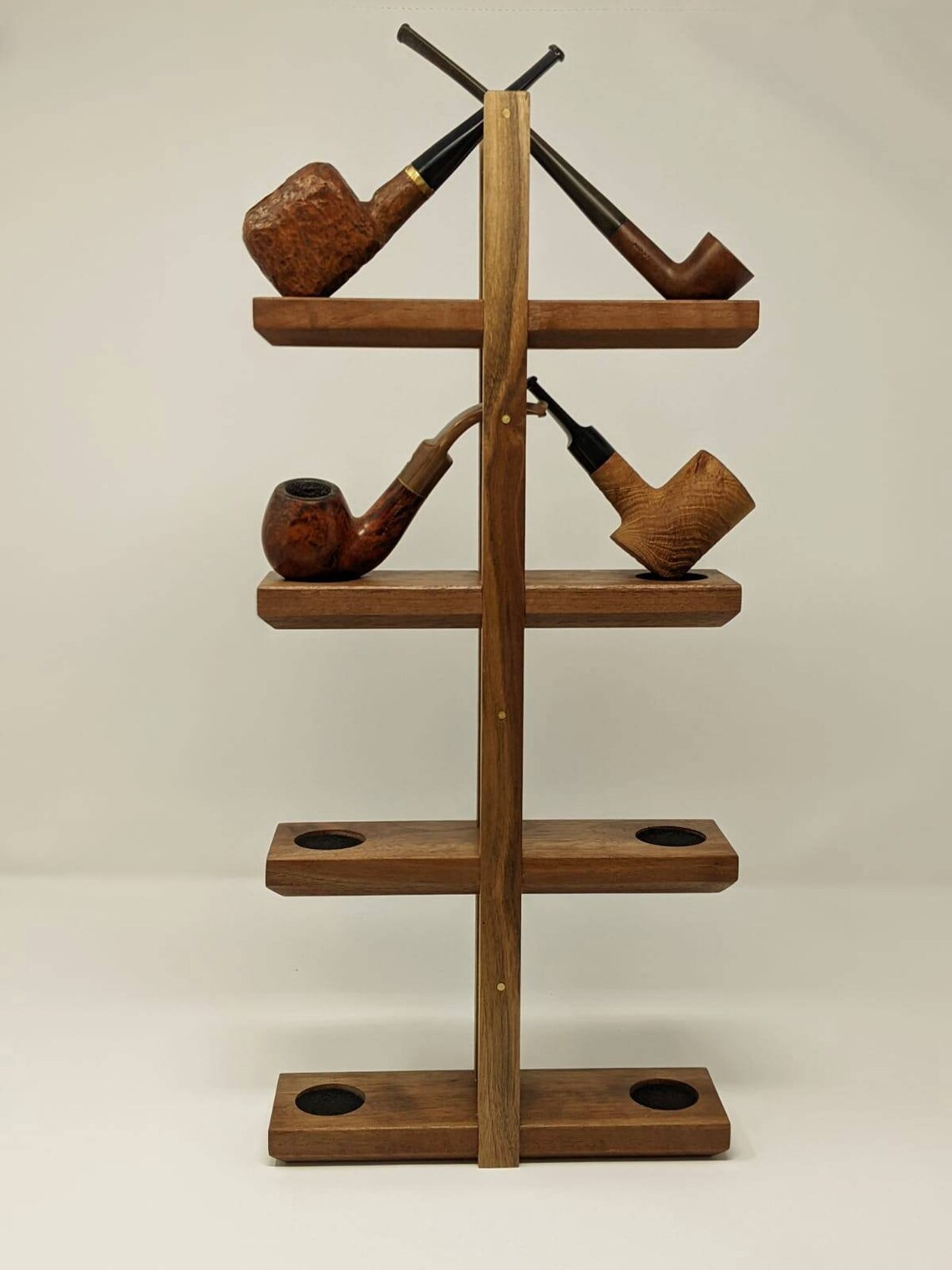 Premium Walnut Wall Mounted Tobacco Pipe Display Stand Etsy