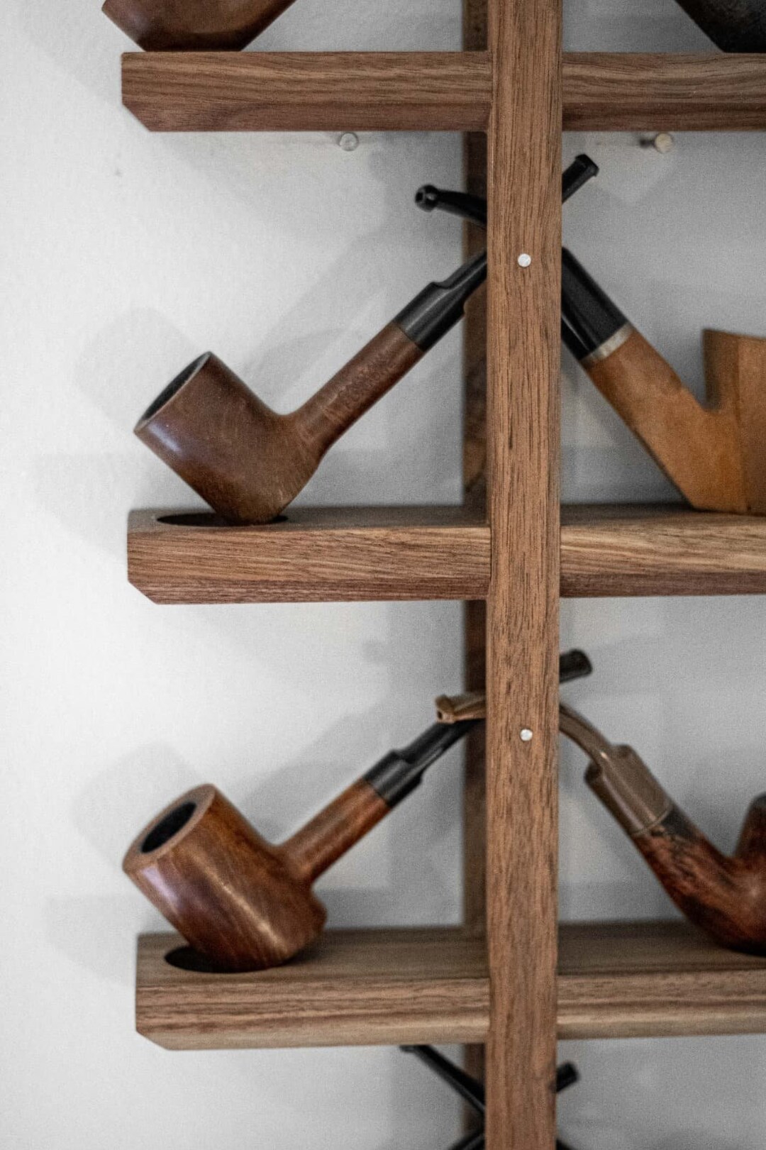 Premium Walnut Wall Mounted Tobacco Pipe Display Stand Etsy