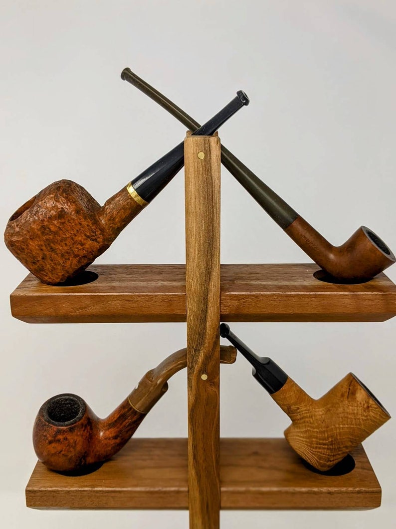 Premium Walnut Wall Mounted Tobacco Pipe Display Stand Etsy