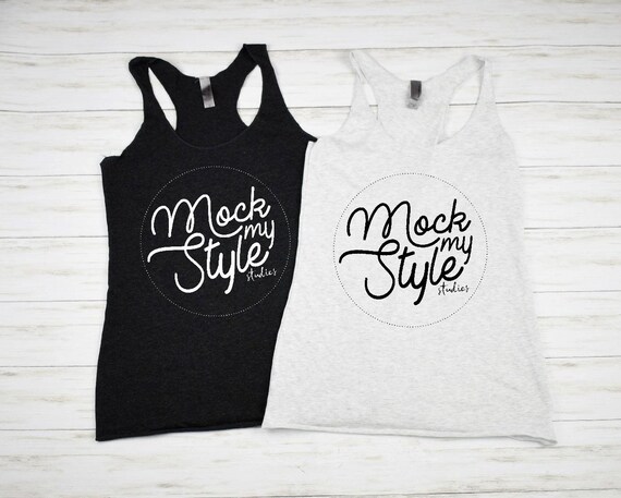 Next Level 6733 Racerback Tank Mockup Black And White