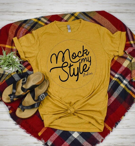 Next Level 6200 Unisex Shirt Mockup Gold Shirt Mock