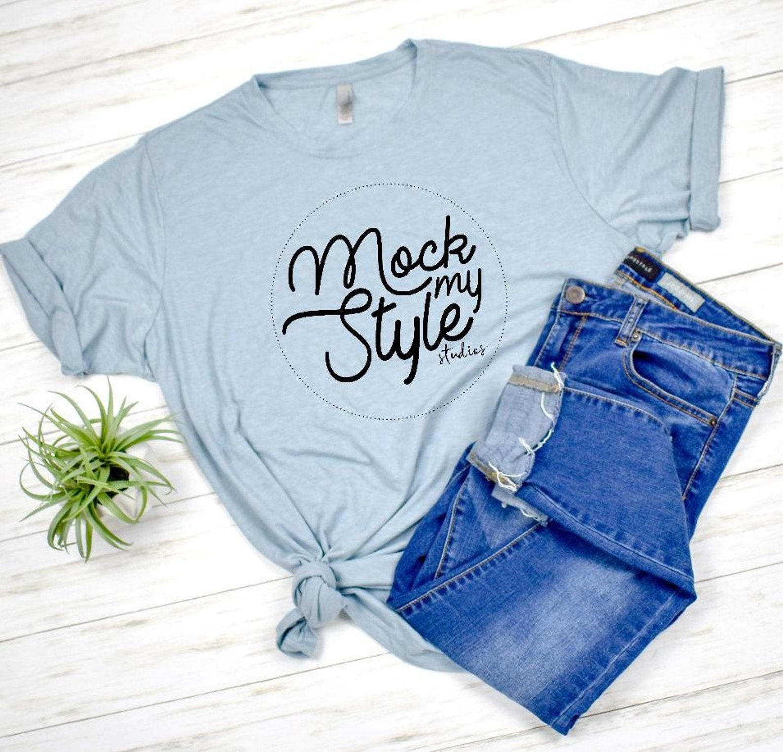 Next Level 6200 Unisex Tshirt mockup stonewash denim