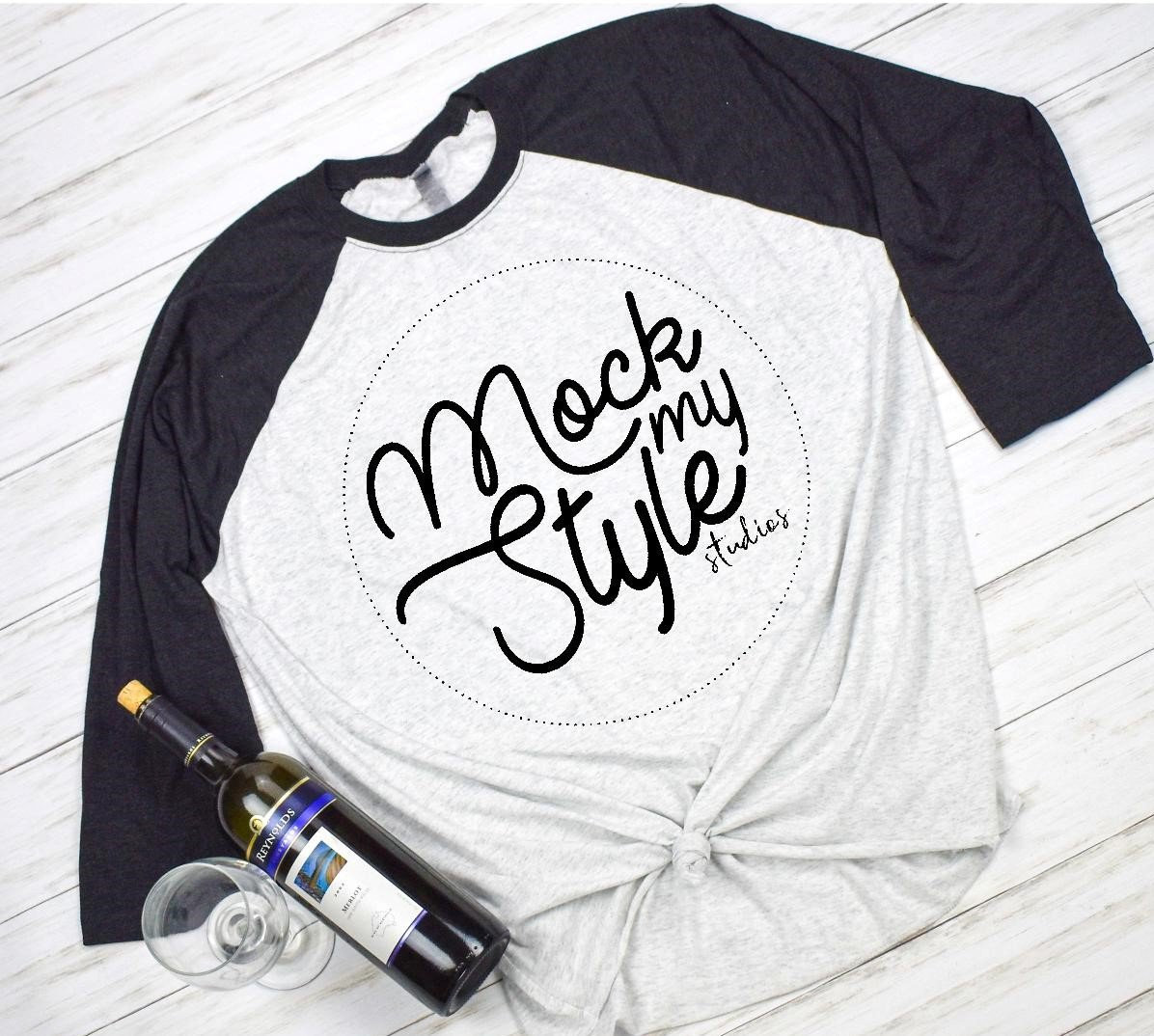 Download Next Level 6051 Unisex shirt mock-up black white raglan ...