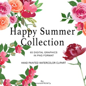 Collection de cliparts aquarelle fleurs, faire-part de clipart, invitations personnalisées, cadres png, modèle romantique, fleurs clipart, modèles de cadres