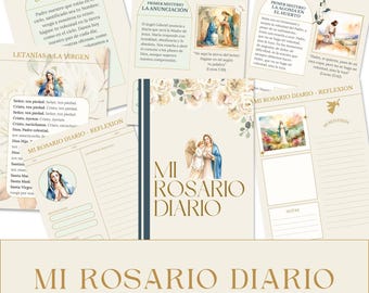Diario de Rosario Católico, Misterios del Rosario, Tarjetas de Oración del Rosario, Católico Imprimibles, Rosario Imprimible, Rosary Journal