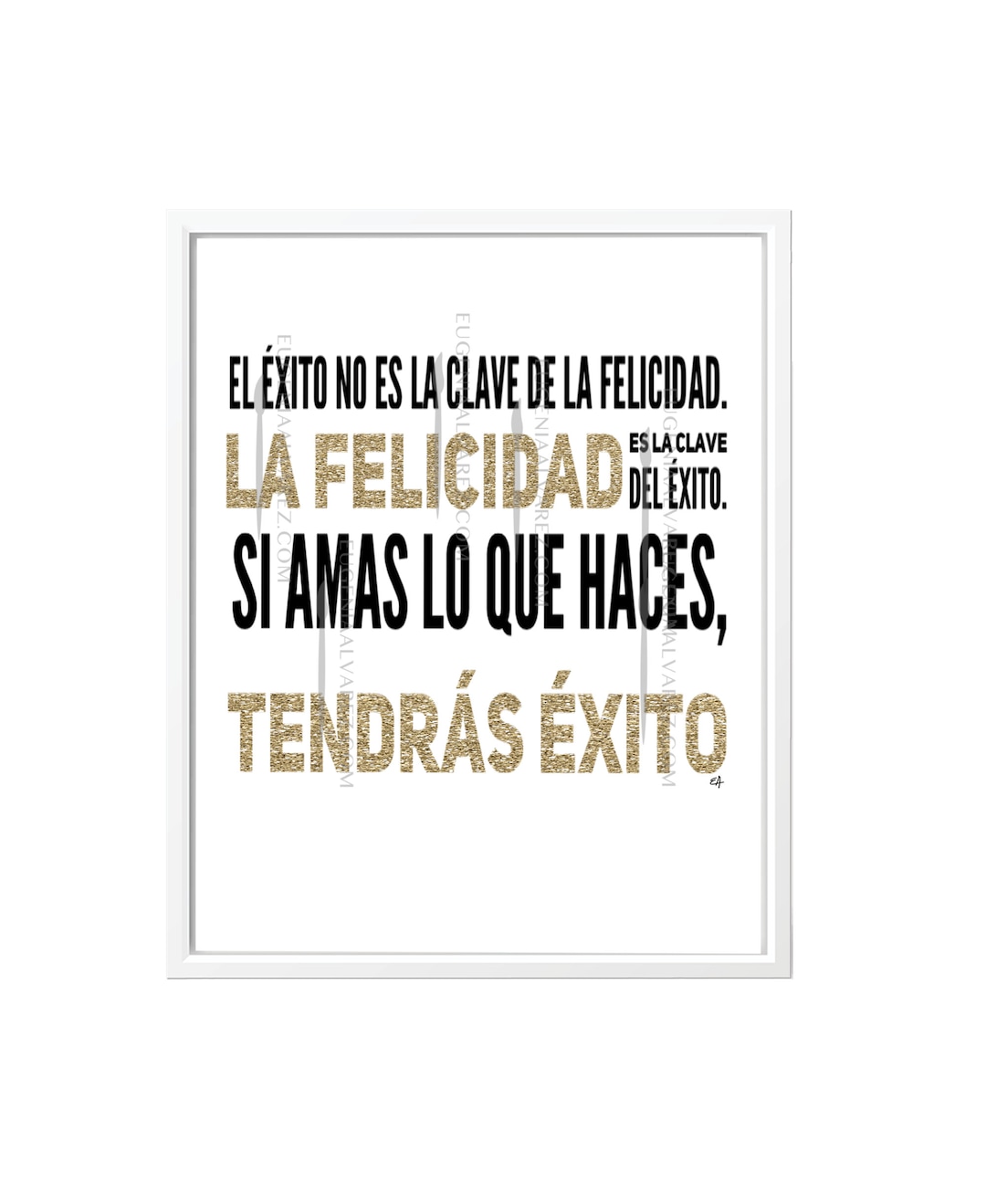 Spanish Inspirational Quote Art Print: Happiness & Success (digital ...