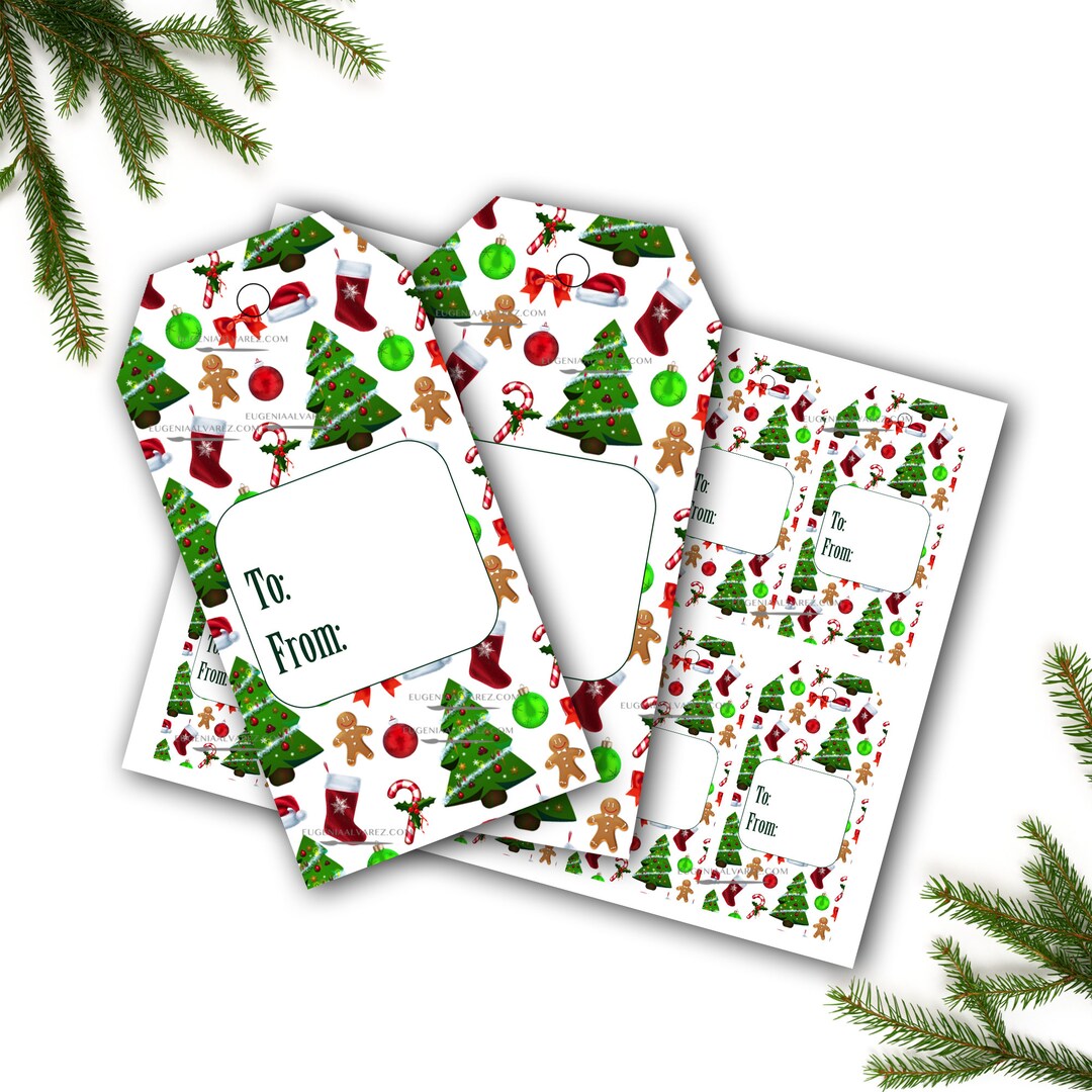 Printable Christmas Tags, Christmas Gift Tags Ready to Use, Holiday