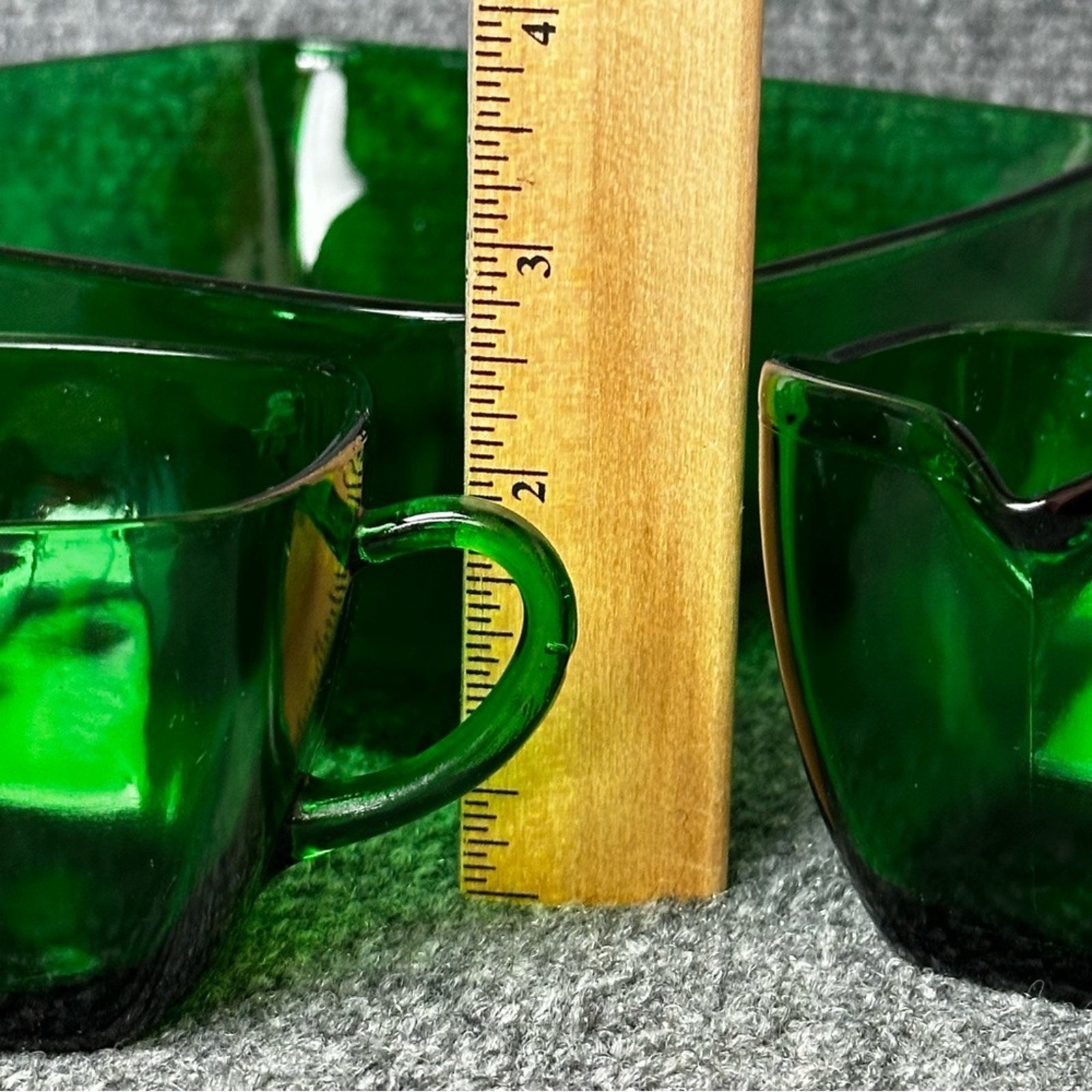 Vintage Fire King 1950s Emerald Green Glass Set Sugar