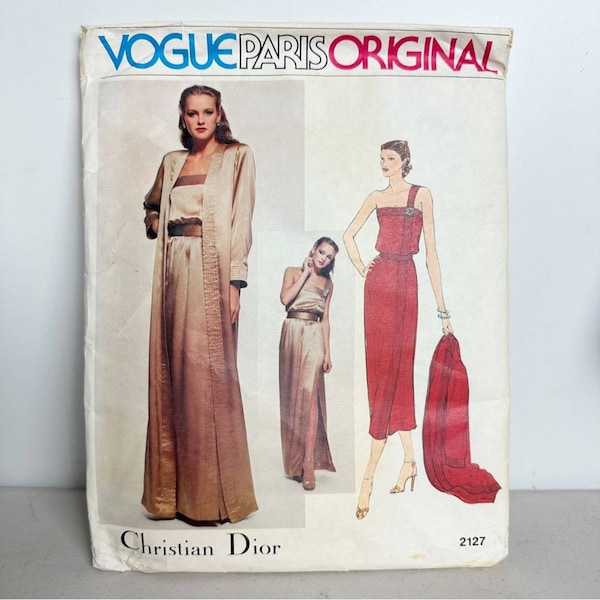 Vogue Christian Dior 70s size 12 sewing pattern UNCUT 2127 dress belt jacket