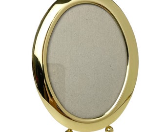 Miniature Gold Colour Brass Design Oval Picture Photo Frame freestanding 2.5 X 2 