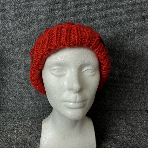 Miss Sixty Y2K slouchy beanie toque rust red acry… - image 6