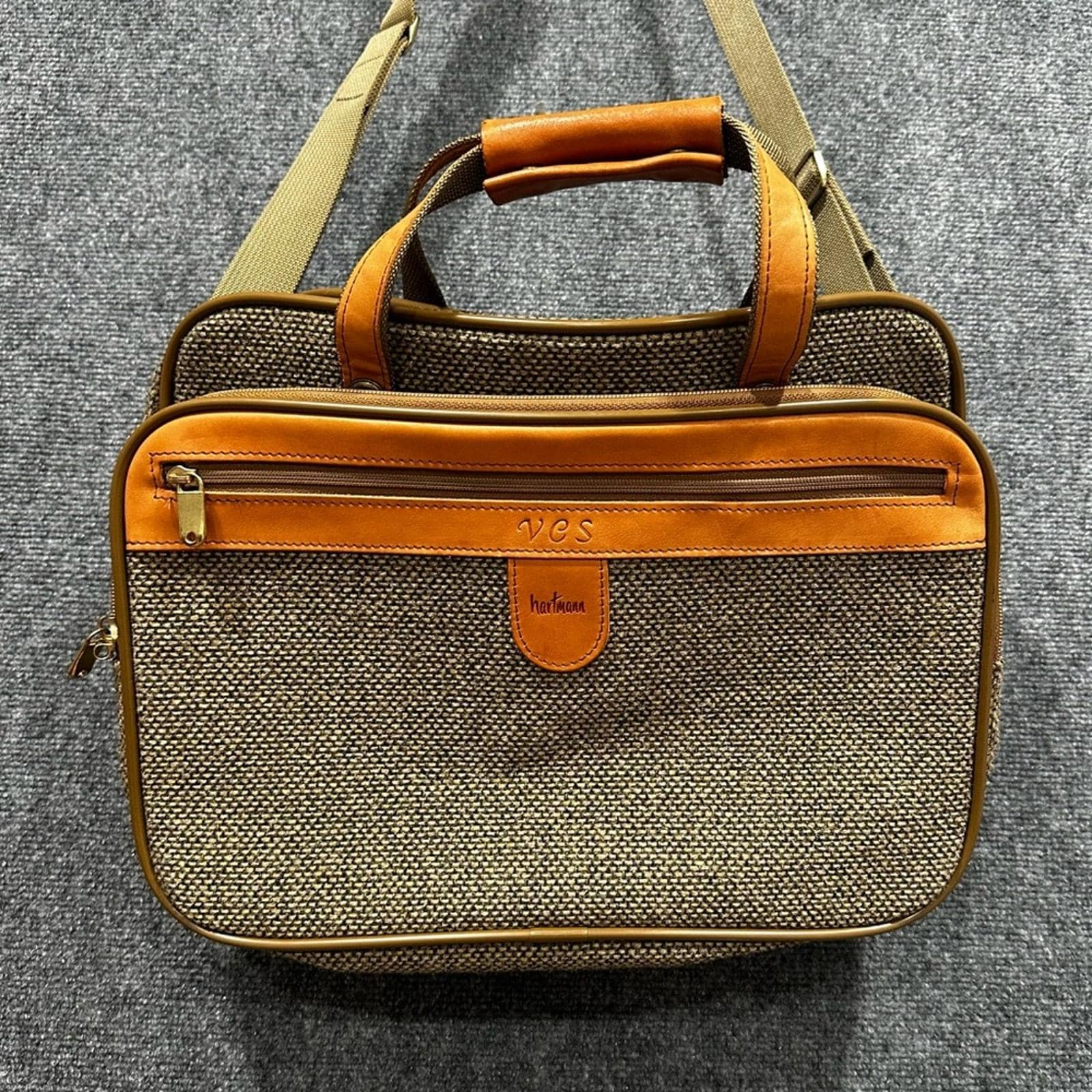Hartmann Herringbone Hartmann Luggage Vintage Leather Hartmann Tweed