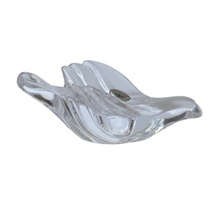 Gorham Germany crystal bird taper candle holder dove swallow 6”