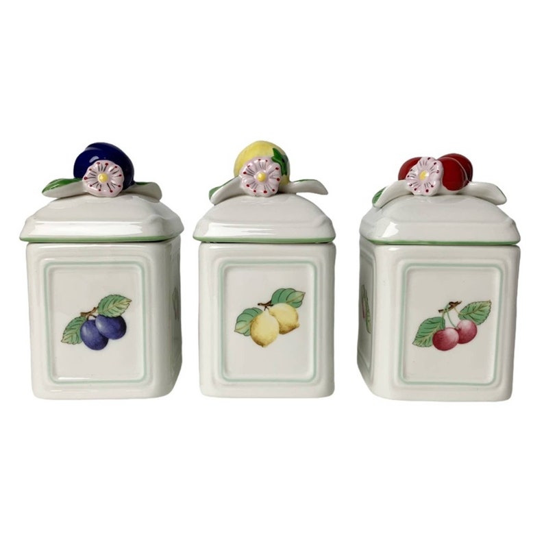 Vintage Villeroy and Boch French Garden charm jam jars jelly Etsy