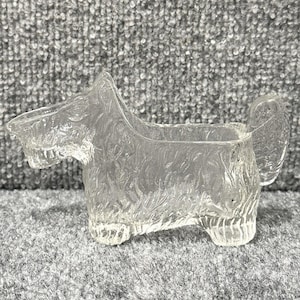 Vintage Scottie Dog creamer LE Smith Scottish Terrier clear pressed glass 5x2x3