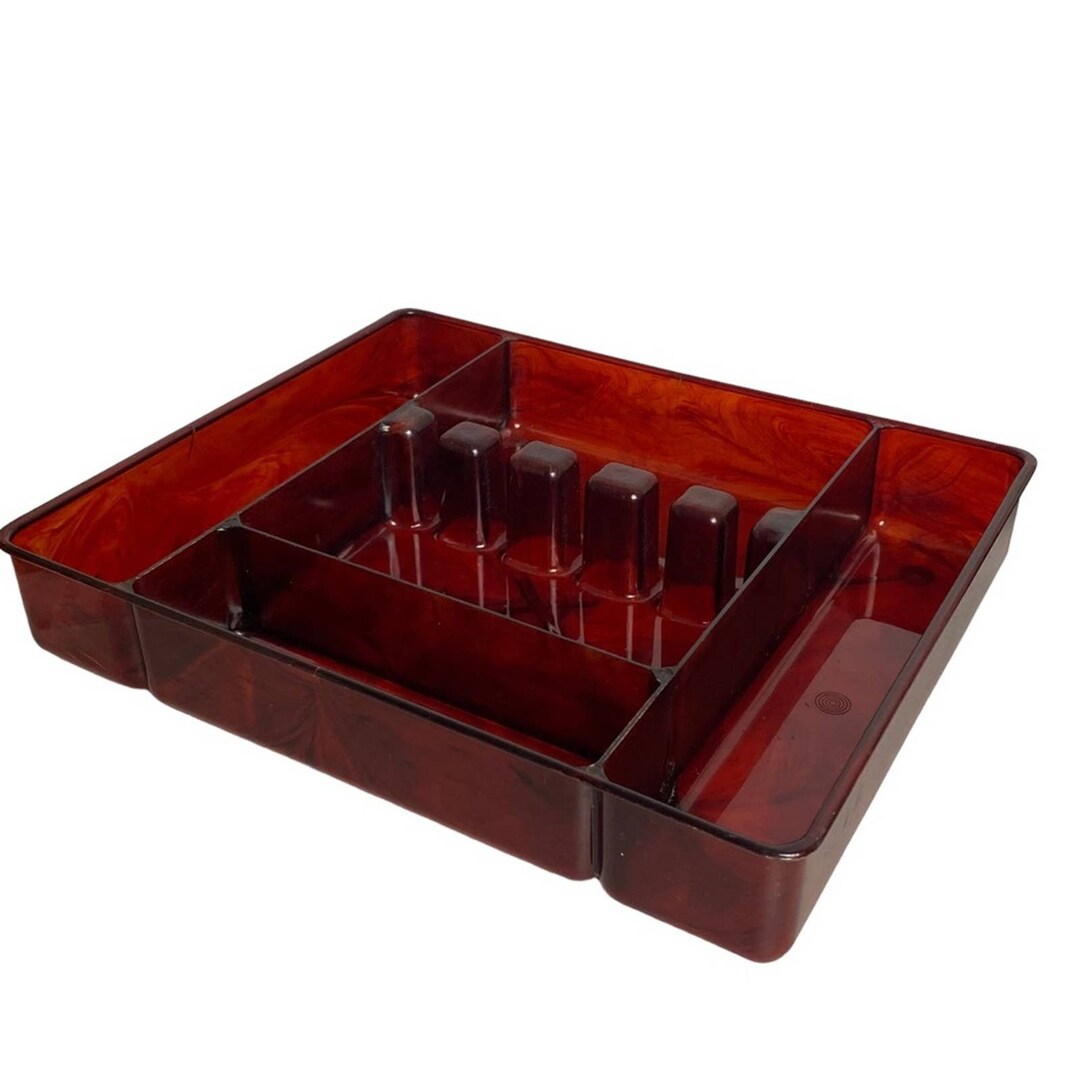 Vintage Flatware Caddy Vogue Products Detroit Red Tortoise Etsy