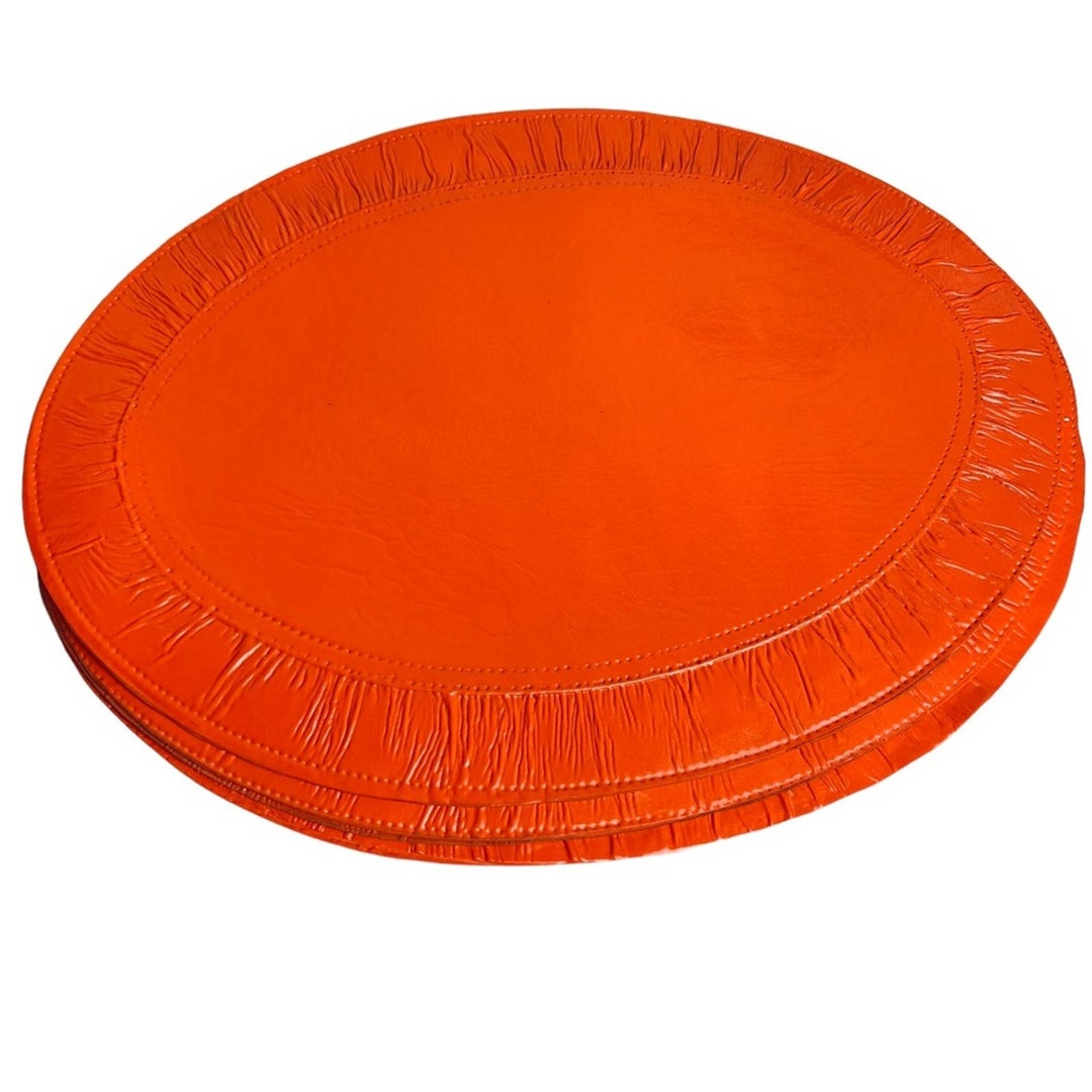 Vintage Oval Vinyl Placemats True Orange Set of 4 Etsy