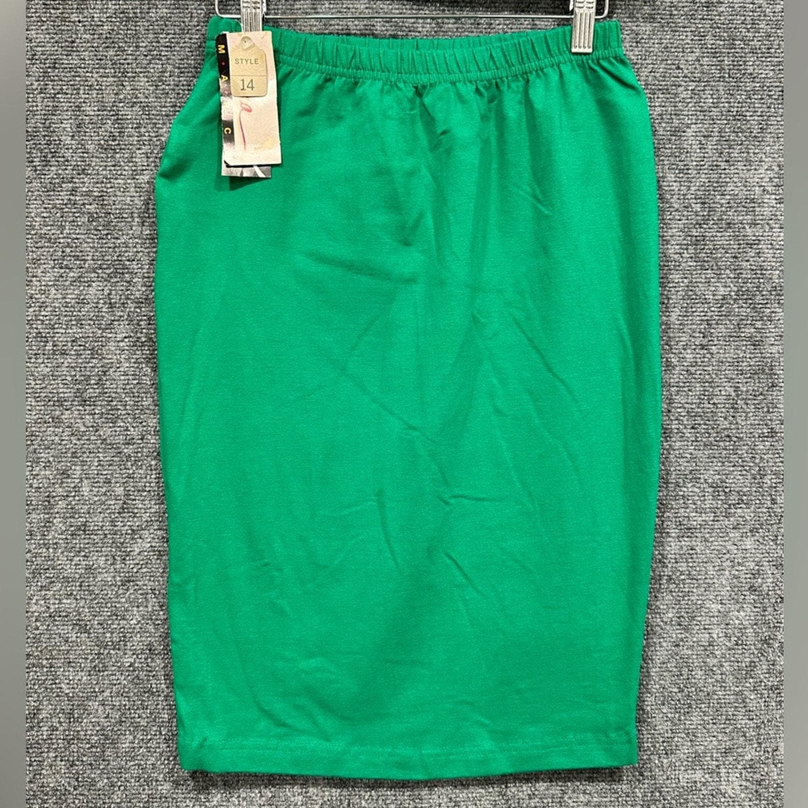 Vintage NWT Diana Marco pencil skirt LARGE deadstock Kelly Green cotton Lycra