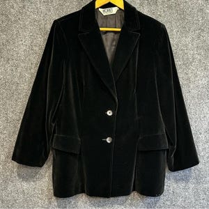Vintage Koret California women’s velvet blazer XL dark academia boyfriend goth