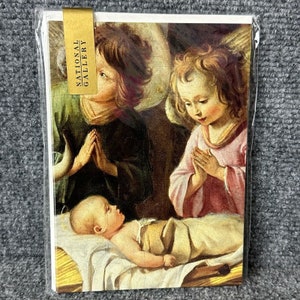 Vintage National Gallery Christmas greeting cards The Adoration of the Shepherds