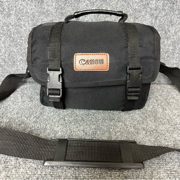 Vintage Canon gadget bag black padded storage pockets adjustable strap