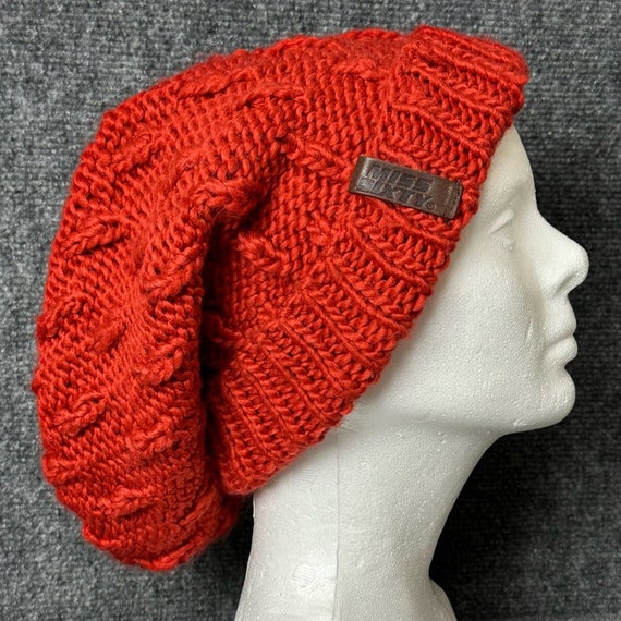 Miss Sixty Y2K slouchy beanie toque rust red acry… - image 1