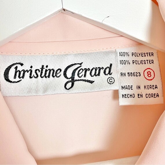 Vintage Christine Gerard pink secretary blouse em… - image 5