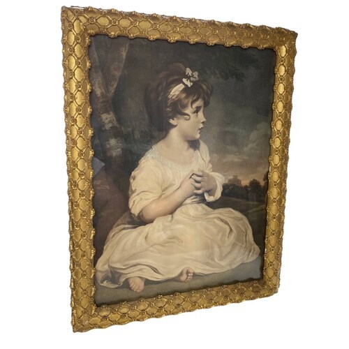 Antique print The Age of Innocence 1785 Sir Joshua shops Reynolds ornate 19x14.5 frame