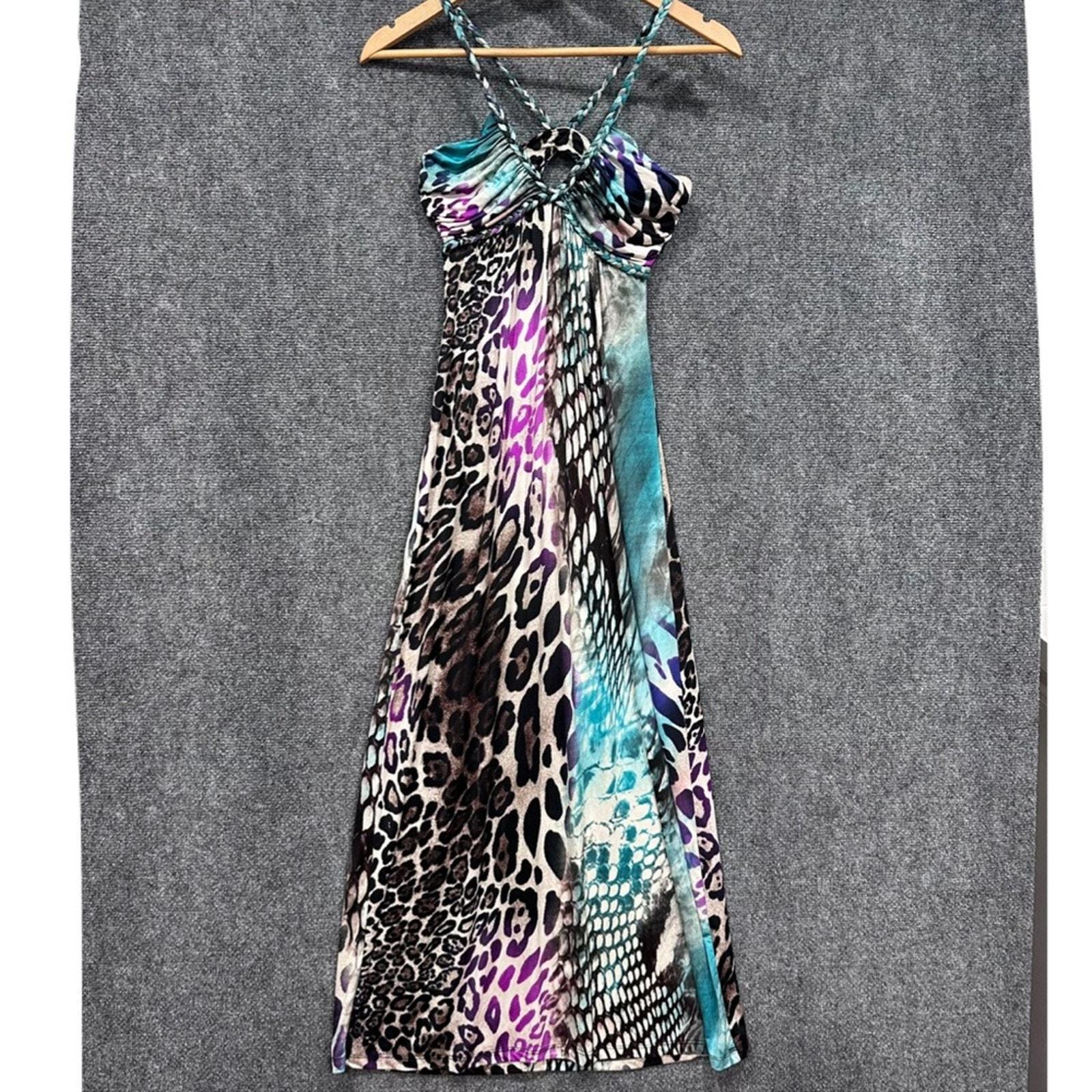 Leopard Maxi Dress Blue - Etsy
