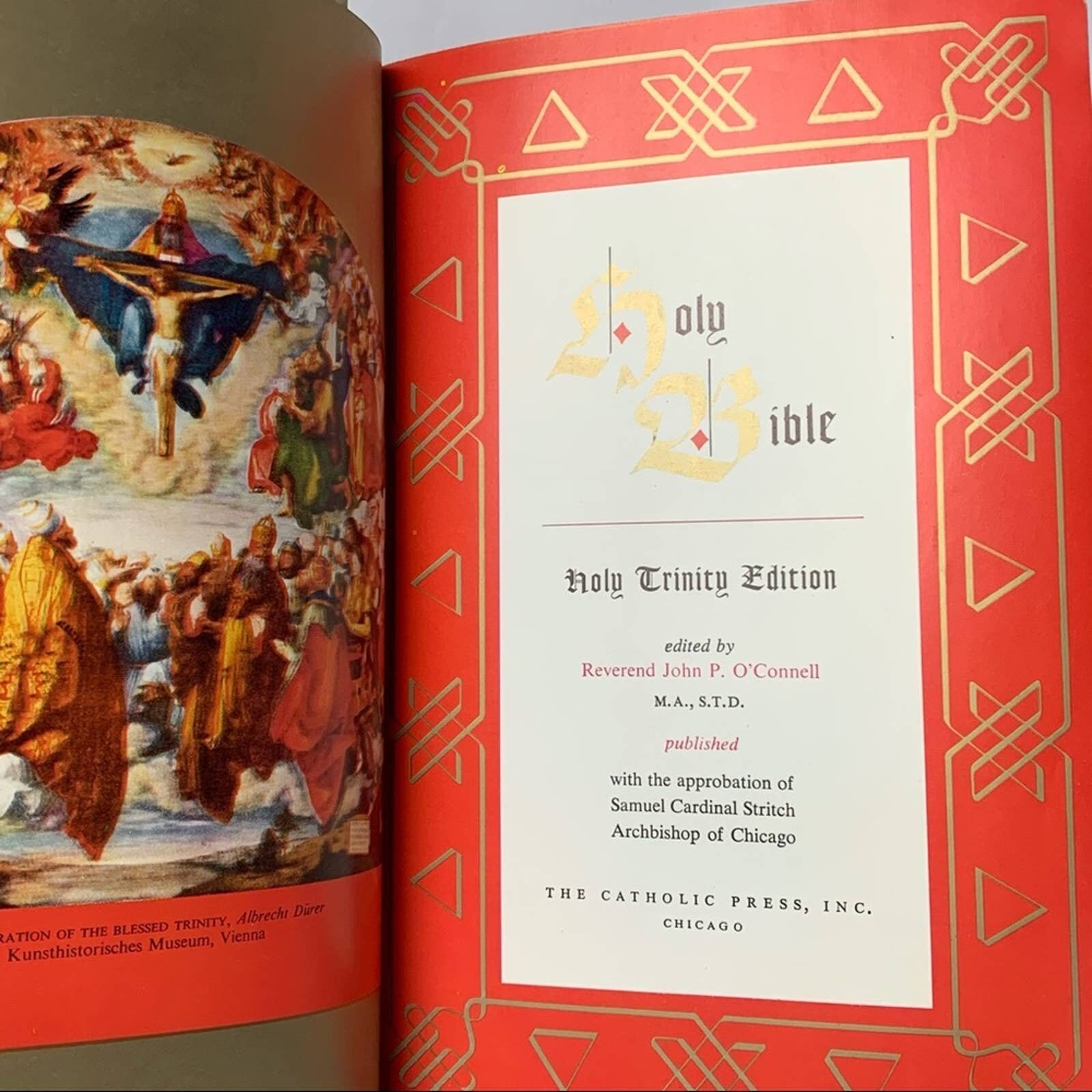 1955 Holy Bible Holy Trinity Edition Reverend John P. O'connell