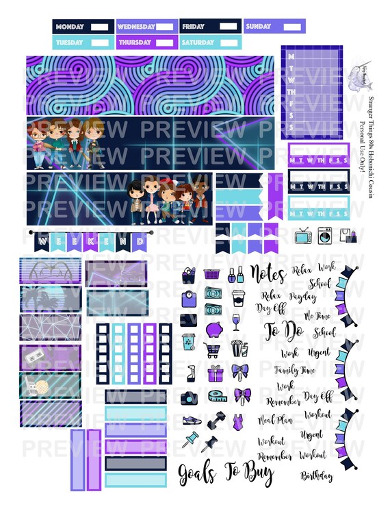 Paper Bright Bullet Journal Hobonichi Cousin Weekly Layout Kit Modern ...