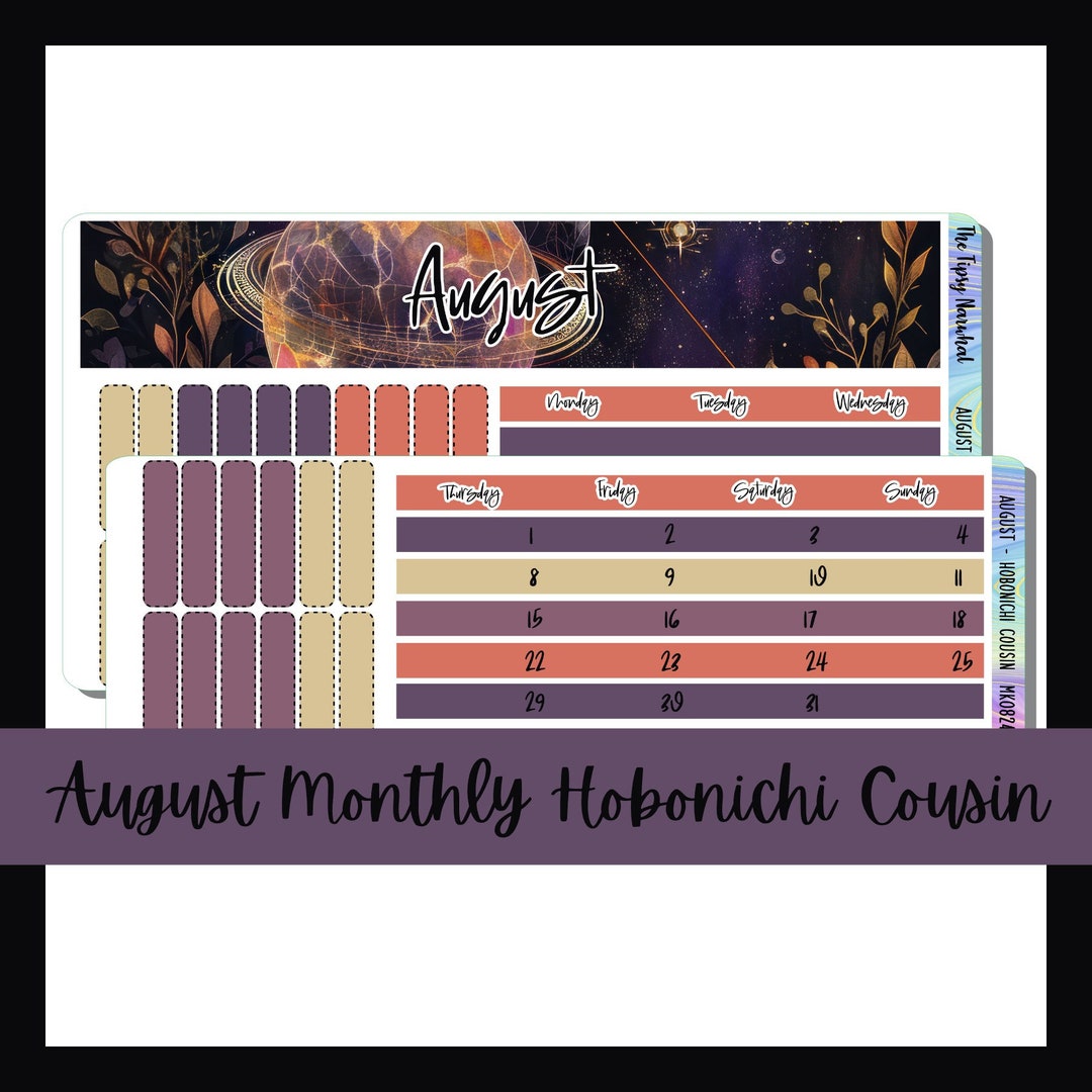 Printable Hobonichi Cousin Monthly Kit, A5 Planner, Hobonichi Cousin ...