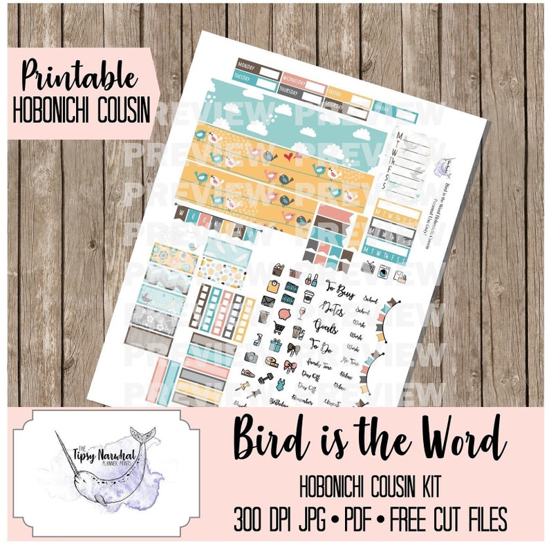 hobonichi cousin bullet journal printable planner stickers etsy