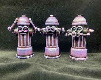 Juego de imanes para nevera con forma de hidrante: Lavanda, escucha, ve y no hables mal