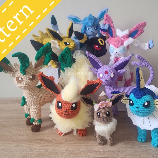 Eeveelutions crochet pattern bundle - PDF file