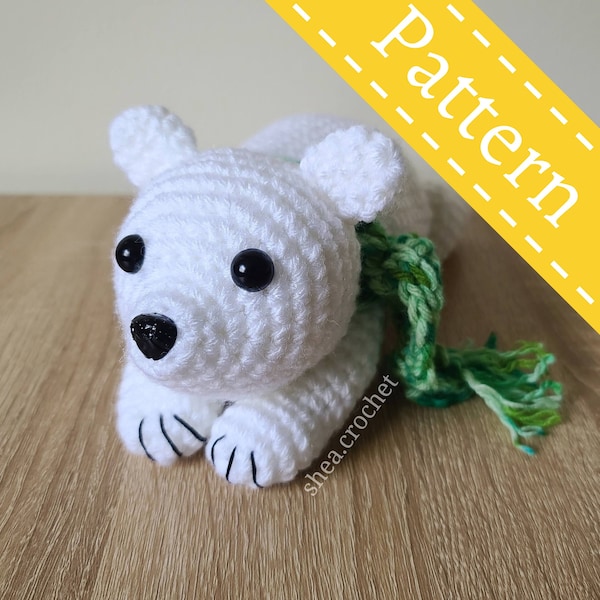 Polar bear crochet pattern - PDF file - amigurumi