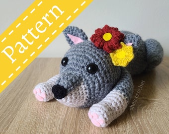 Wolf crochet pattern - PDF file - beginner friendly