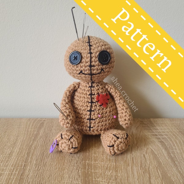 Voodoo doll pin cushion crochet pattern - PDF file