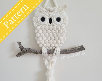 Owl crochet pattern - PDF file - wall hanging