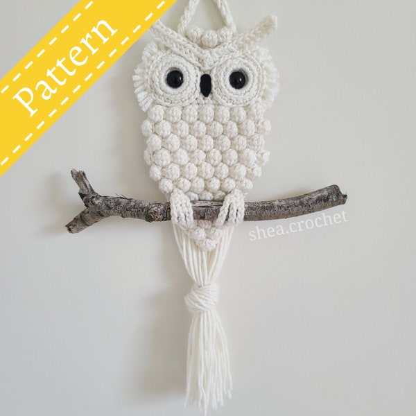 Owl crochet pattern - PDF file - wall hanging