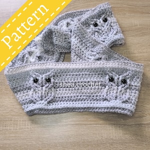 Owl cowl - infinity scarf - crochet pattern - PDF file