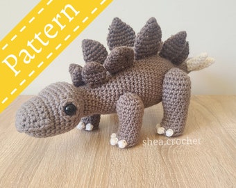 Stegosaurus crochet pattern - PDF file - dinosaur