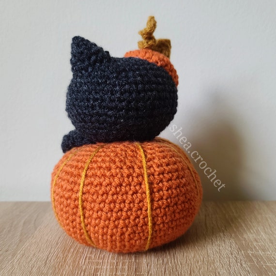 Morticia Pumpkin Cat Crochet Pattern - PDF File - Beginner