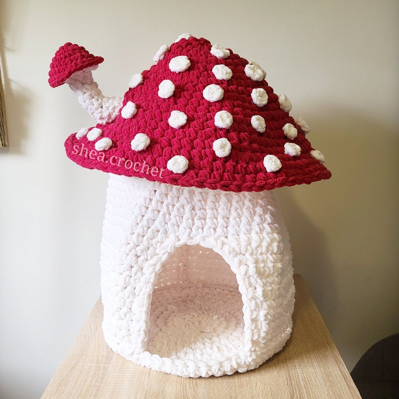 Mushroom Cat House Crochet Pattern PDF File Etsy